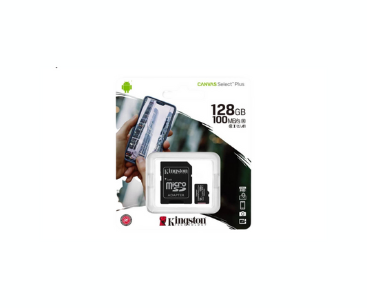 Cartão de Memória MicroSD KINGSTON  (128 GB - SDHC) + Adaptador